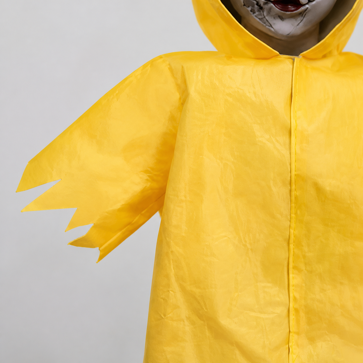 Yellow Raincoat Zombie Child with Red Balloon, 49 Inch Light Up Halloween Porch Decoration, product view 5