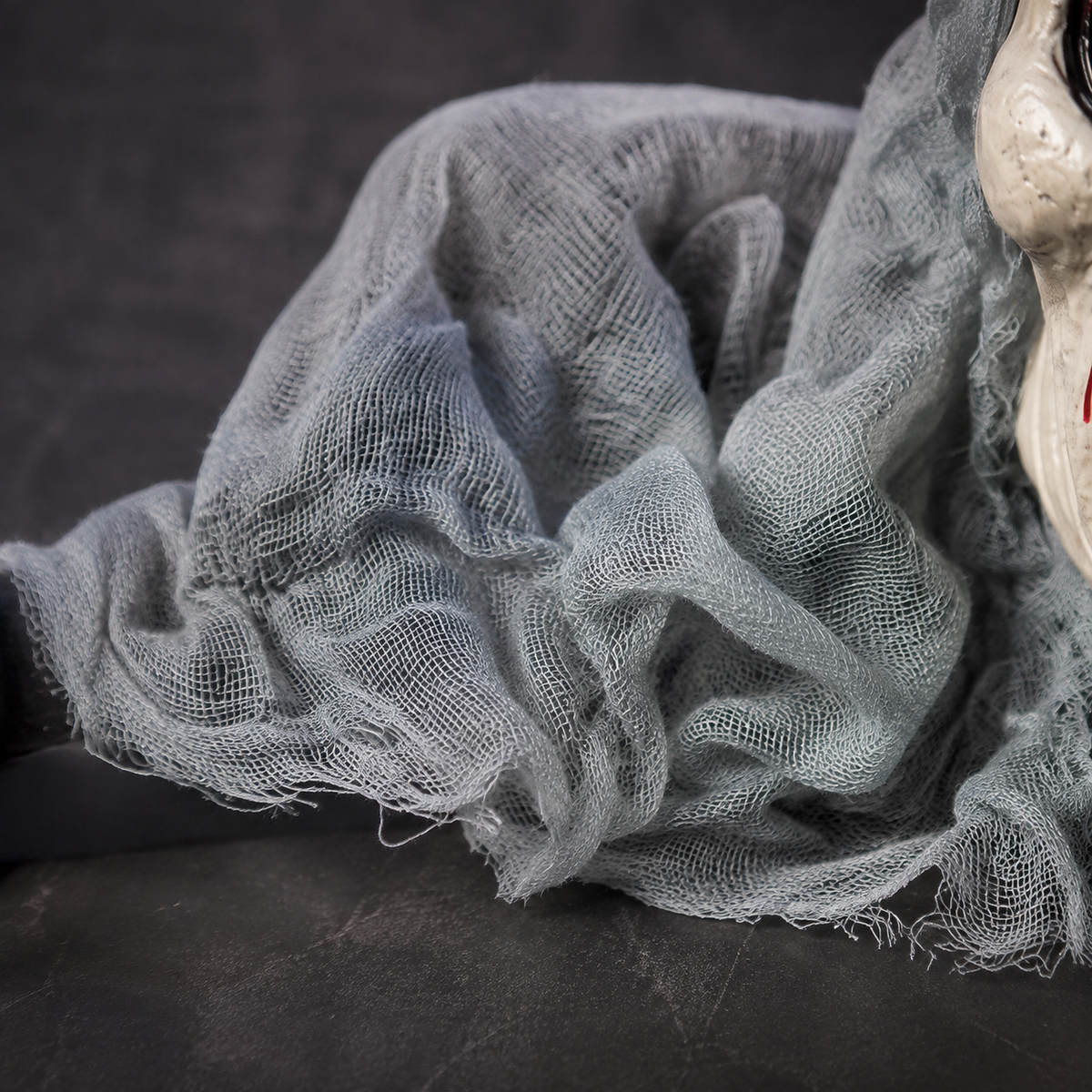 Zombie Groundbreaker with Light Up Eyes and Sound, Gray Gauze Halloween Yard Prop, product view 6