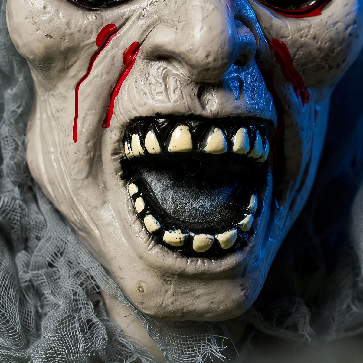 Zombie Groundbreaker with Light Up Eyes and Sound, Gray Gauze Halloween Yard Prop, product view 8