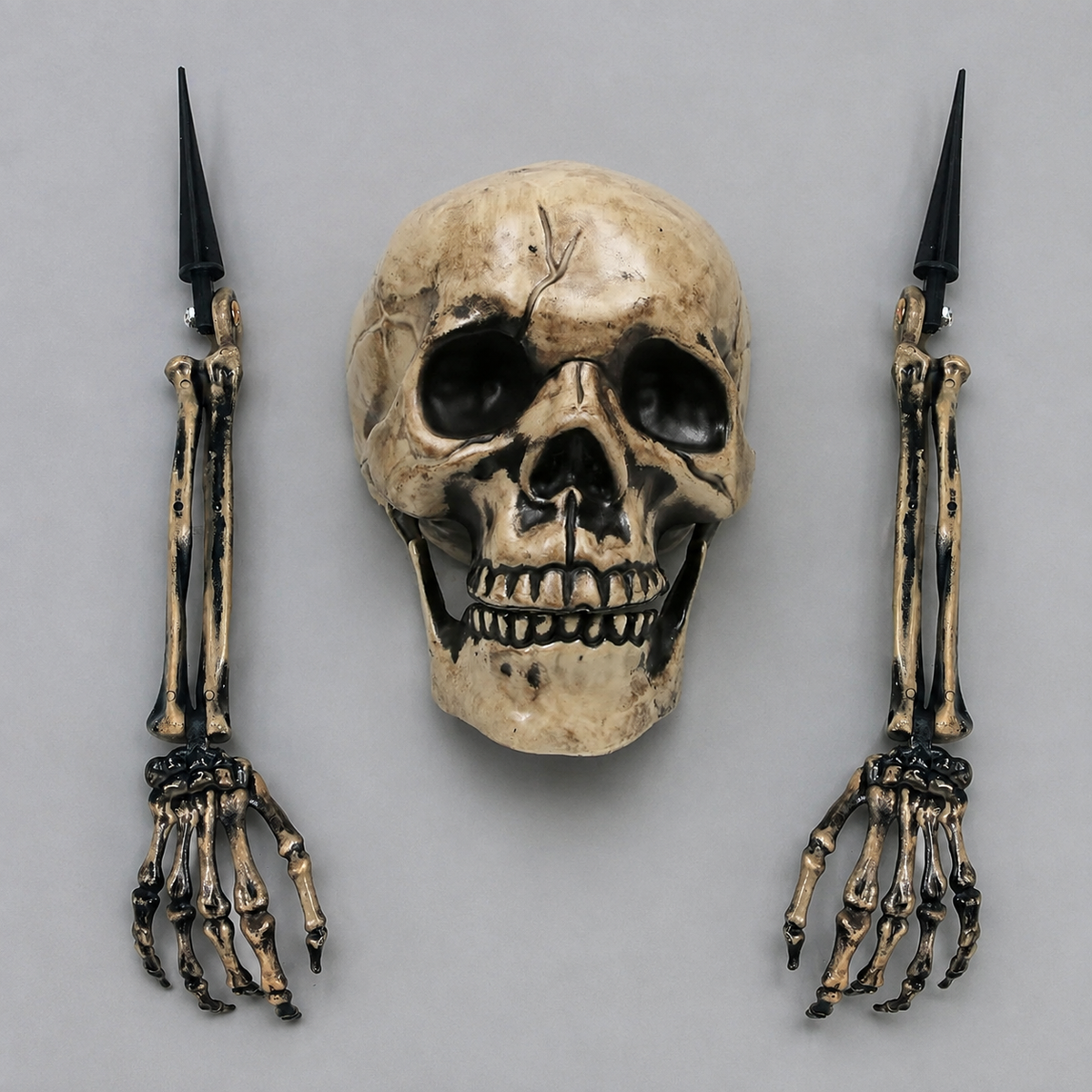 Beige Skeleton Skull and Two Arm Stakes, Halloween Groundbreaker Garden Decoration, product view 10