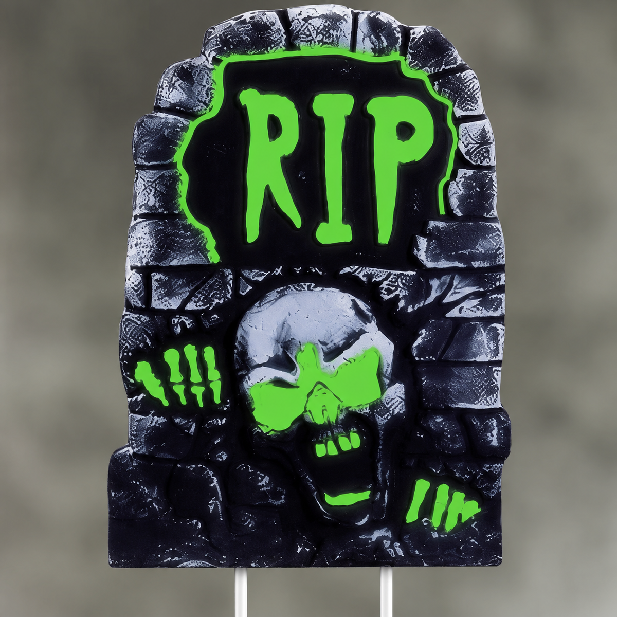 Set of 6 Glow in the Dark Tombstone Yard Signs with Stakes, Halloween Graveyard Decorations, product view 3