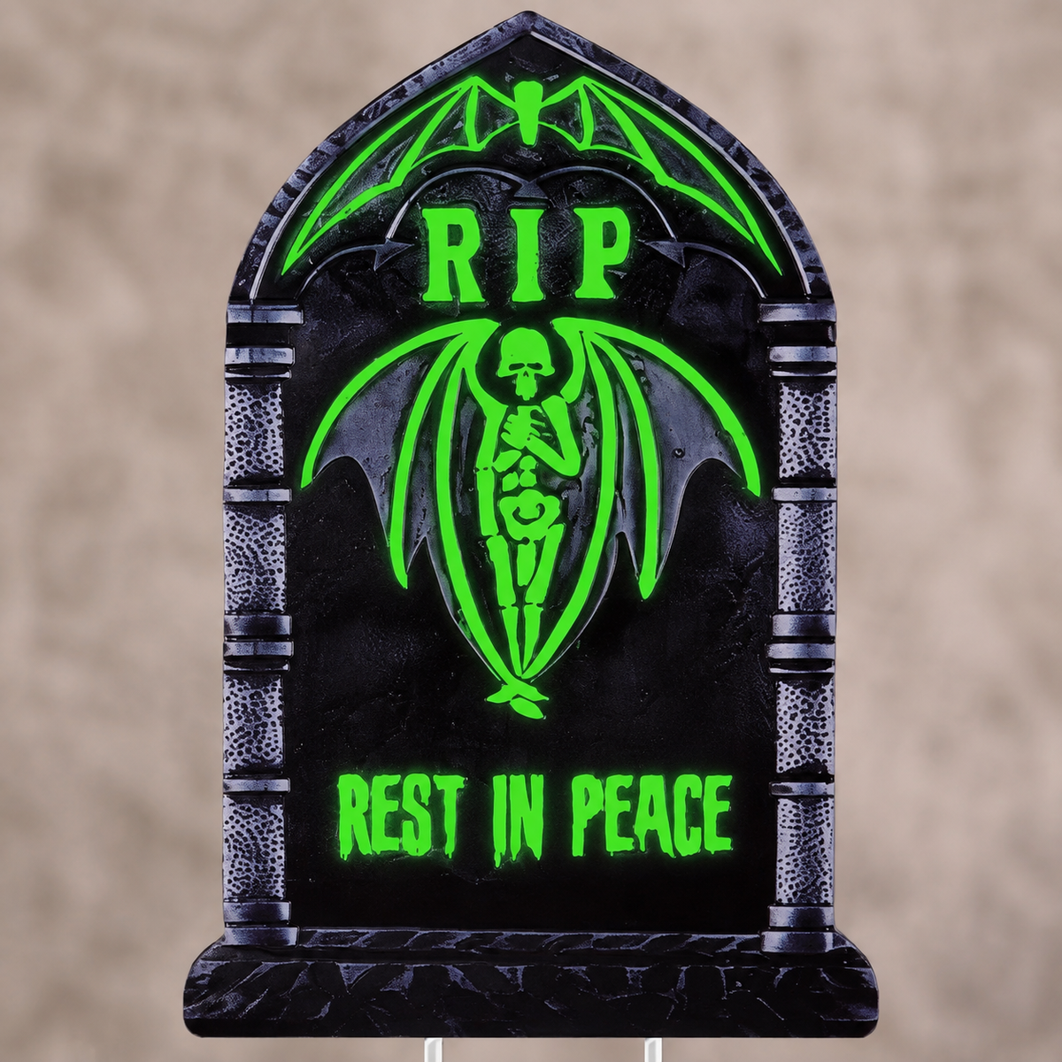 Set of 6 Glow in the Dark Tombstone Yard Signs with Stakes, Halloween Graveyard Decorations, product view 4