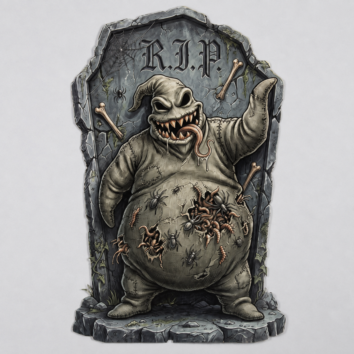 Set of 6 Printed Character Tombstone Yard Signs, 17 Inch Halloween Graveyard Decorations, product view 6
