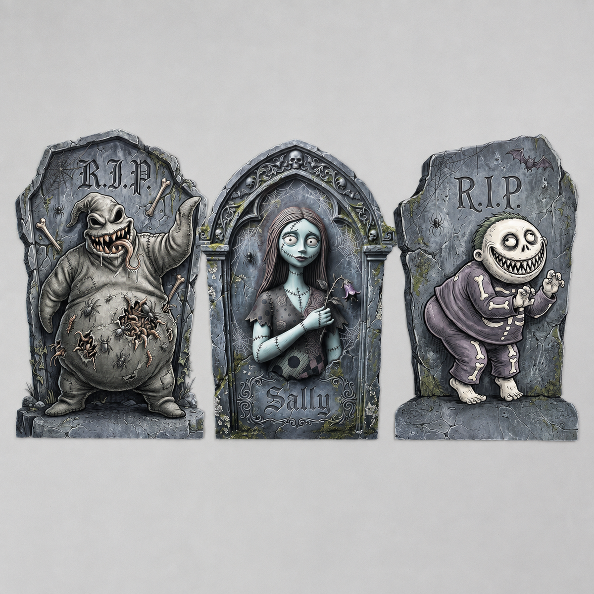Set of 6 Printed Character Tombstone Yard Signs, 17 Inch Halloween Graveyard Decorations, product view 10