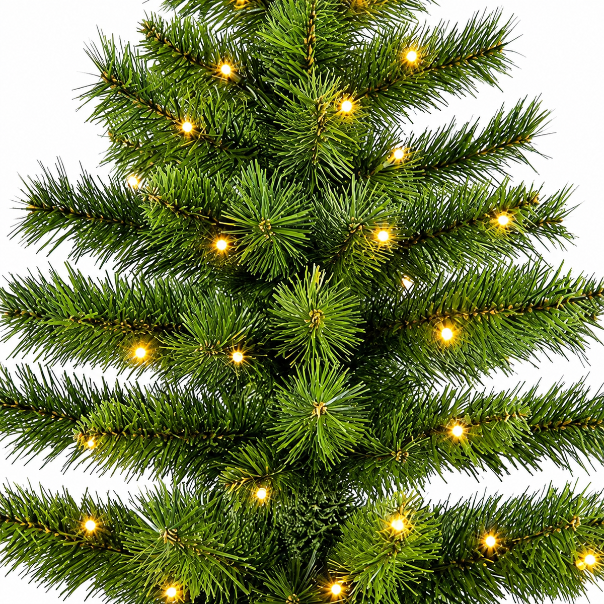 Mini Prelit Christmas Tree with Warm White Lights and Red Wrapped Base, Tabletop Holiday Decor
