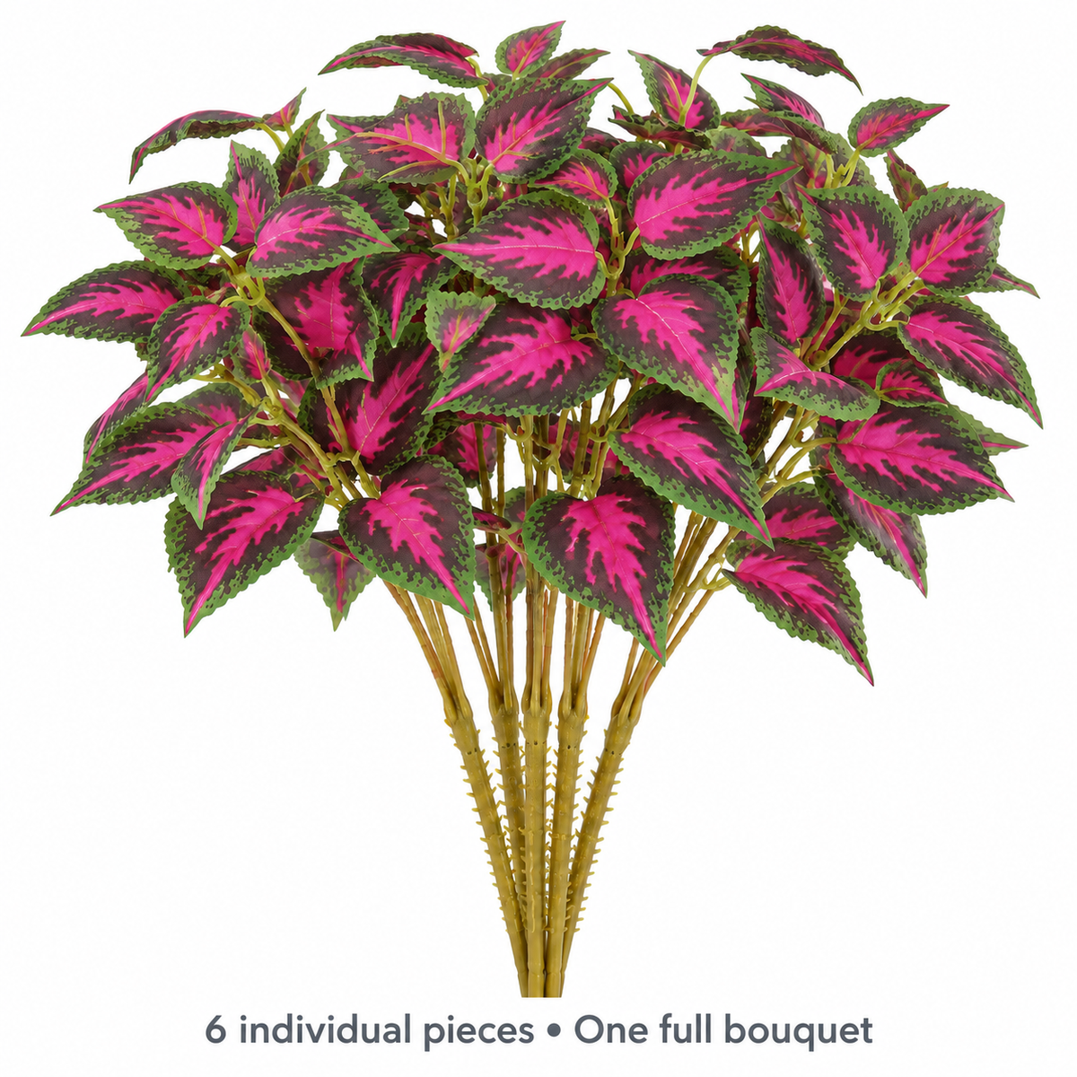 Artificial red-green coleus stems — inclusions