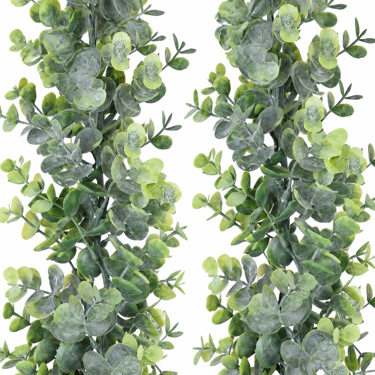 Two faux eucalyptus garlands, 6 ft each - product detail and inclusion view 02