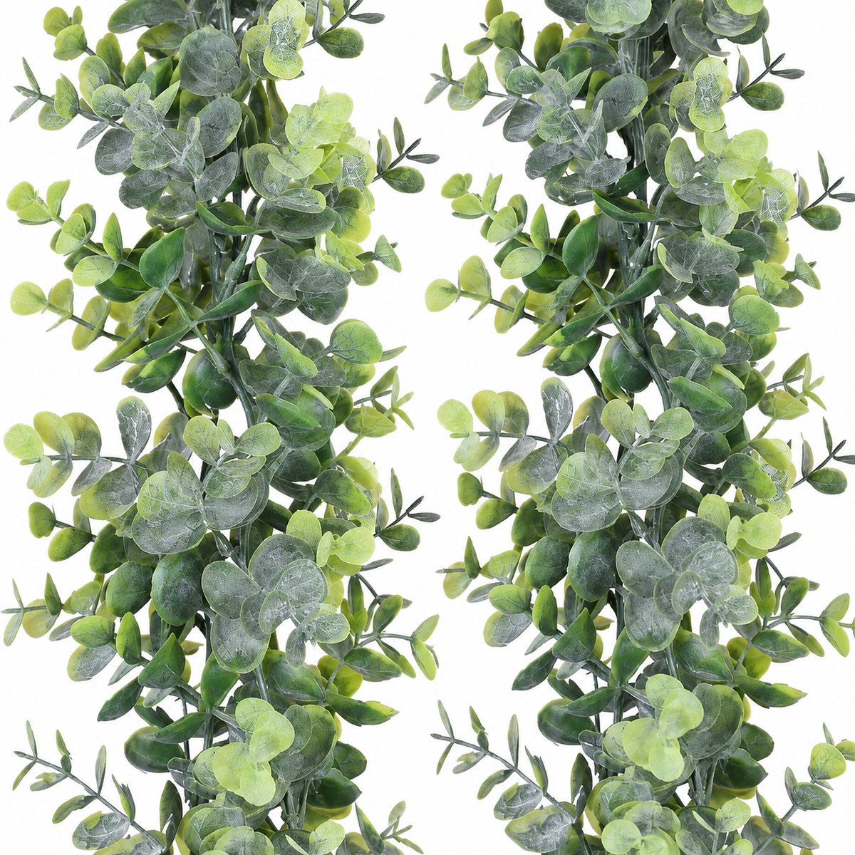 Two faux eucalyptus garlands, 6 ft each - product detail and inclusion view 03
