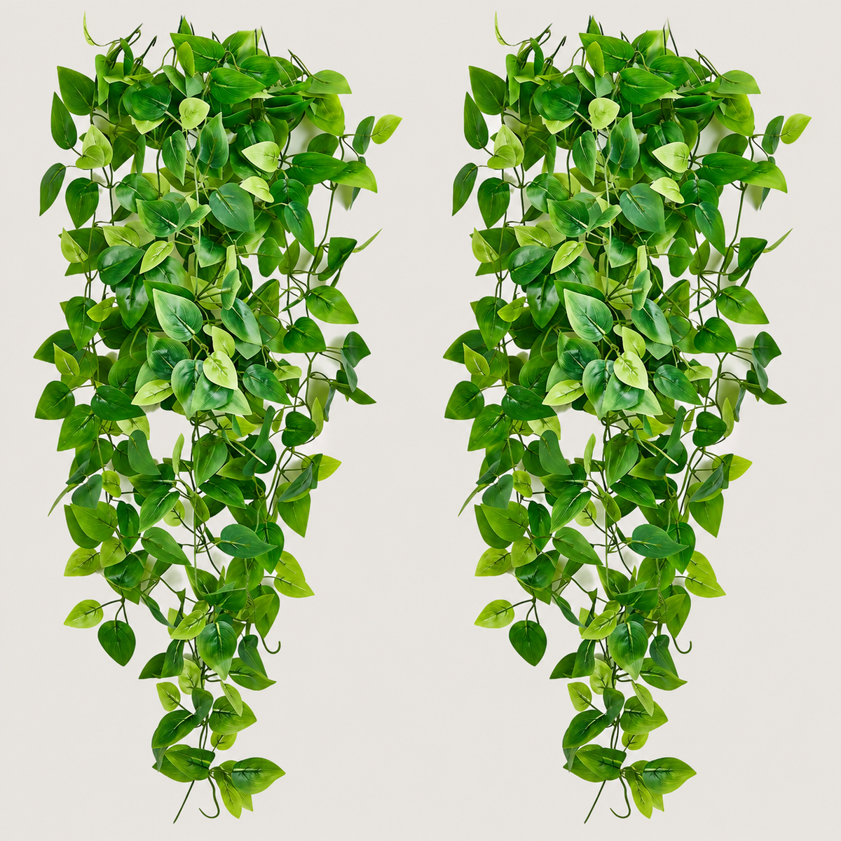 Two artificial trailing ivy bundles without pots - product detail and inclusion view 05