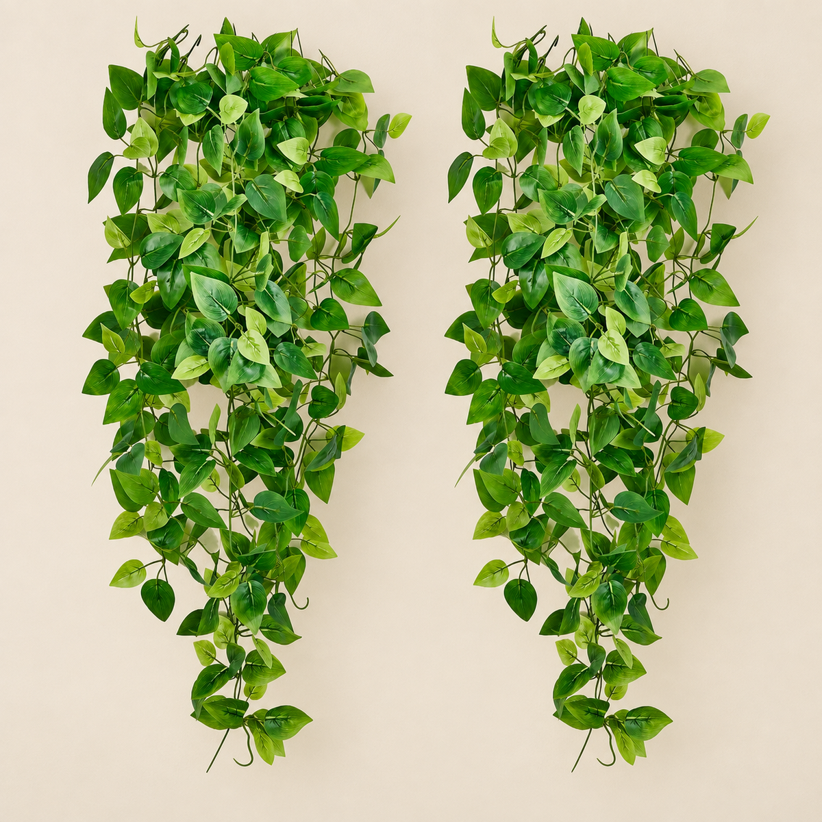 Two artificial trailing ivy bundles without pots - product detail and inclusion view 07