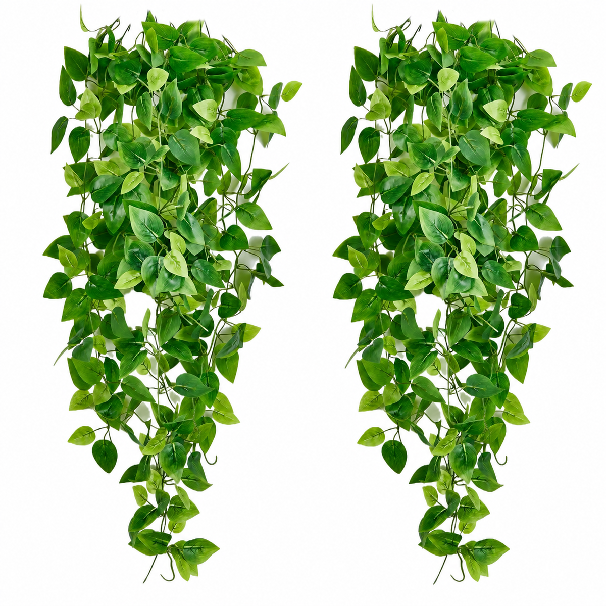 Two artificial trailing ivy bundles without pots - product detail and inclusion view 09