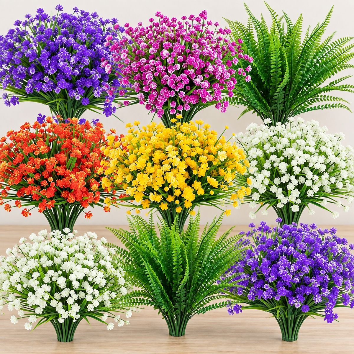 Mixed artificial flower and fern set, 24 bundles - product detail 07