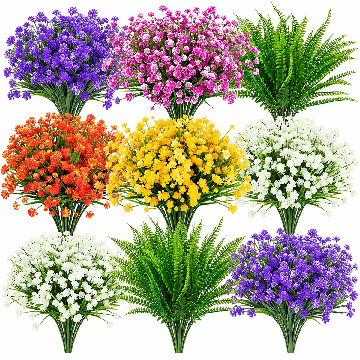 Mixed artificial flower and fern set, 24 bundles - product detail 10