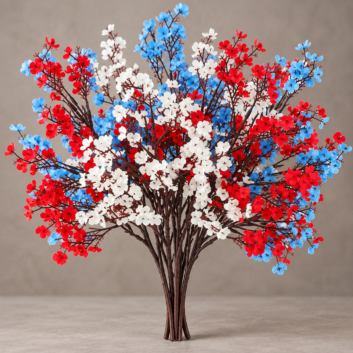 Ten red white and blue artificial baby's breath stems - product detail 06