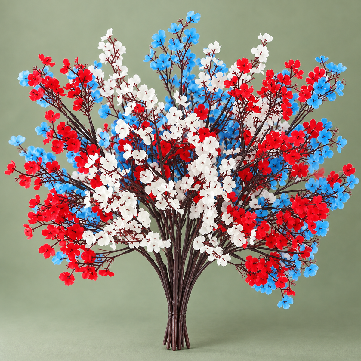 Ten red white and blue artificial baby's breath stems - product detail 08
