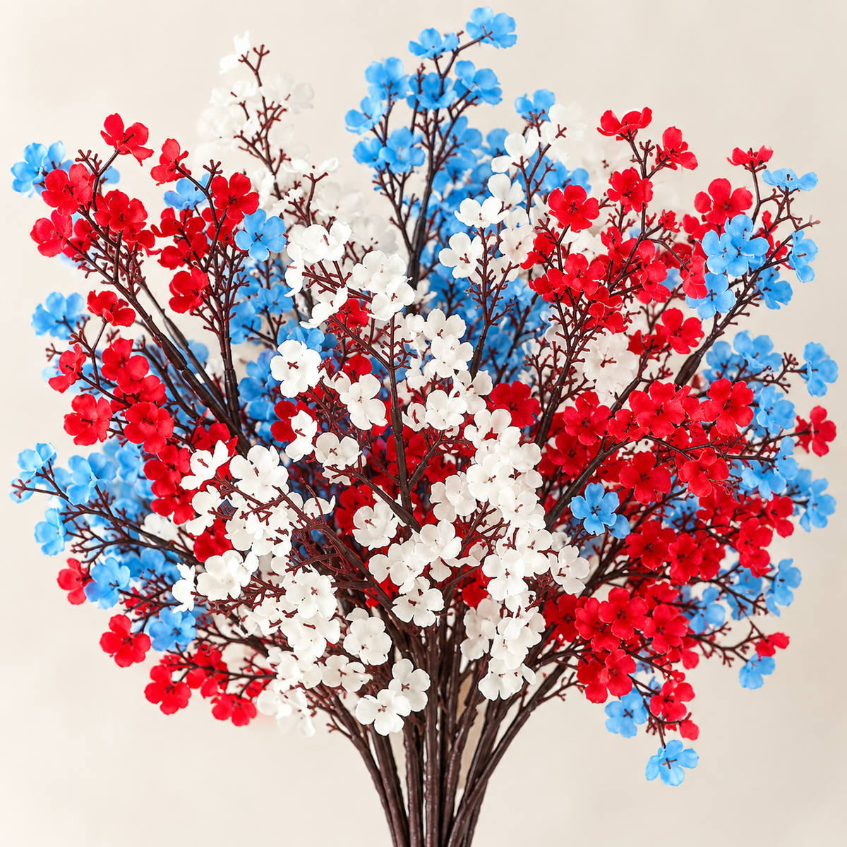 Ten red white and blue artificial baby's breath stems - product detail 09