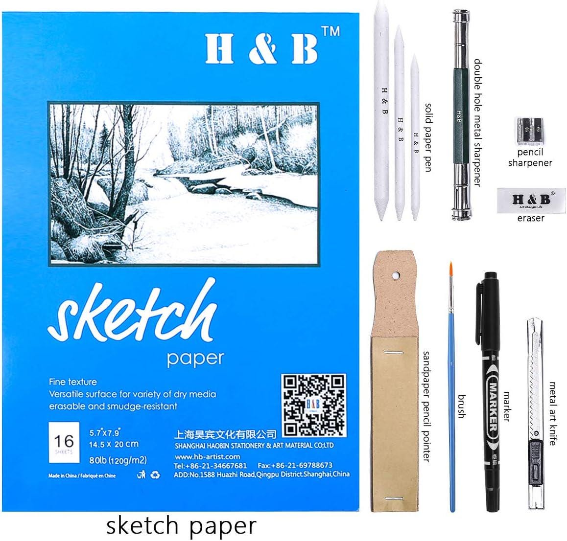 72-Piece Drawing Sketching Art Supplies Set, Graphite, Colored, Charcoal Pencils, Sketch Pad