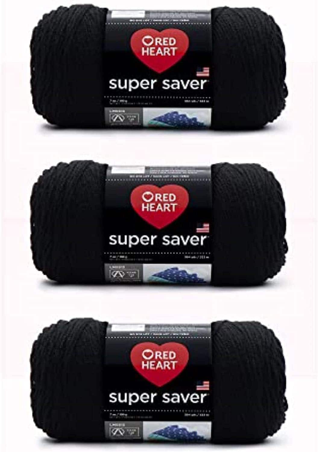 Acrylic Yarn 3 Pack – Worsted Weight Knitting & Crochet Supplies Red Heart Super Saver