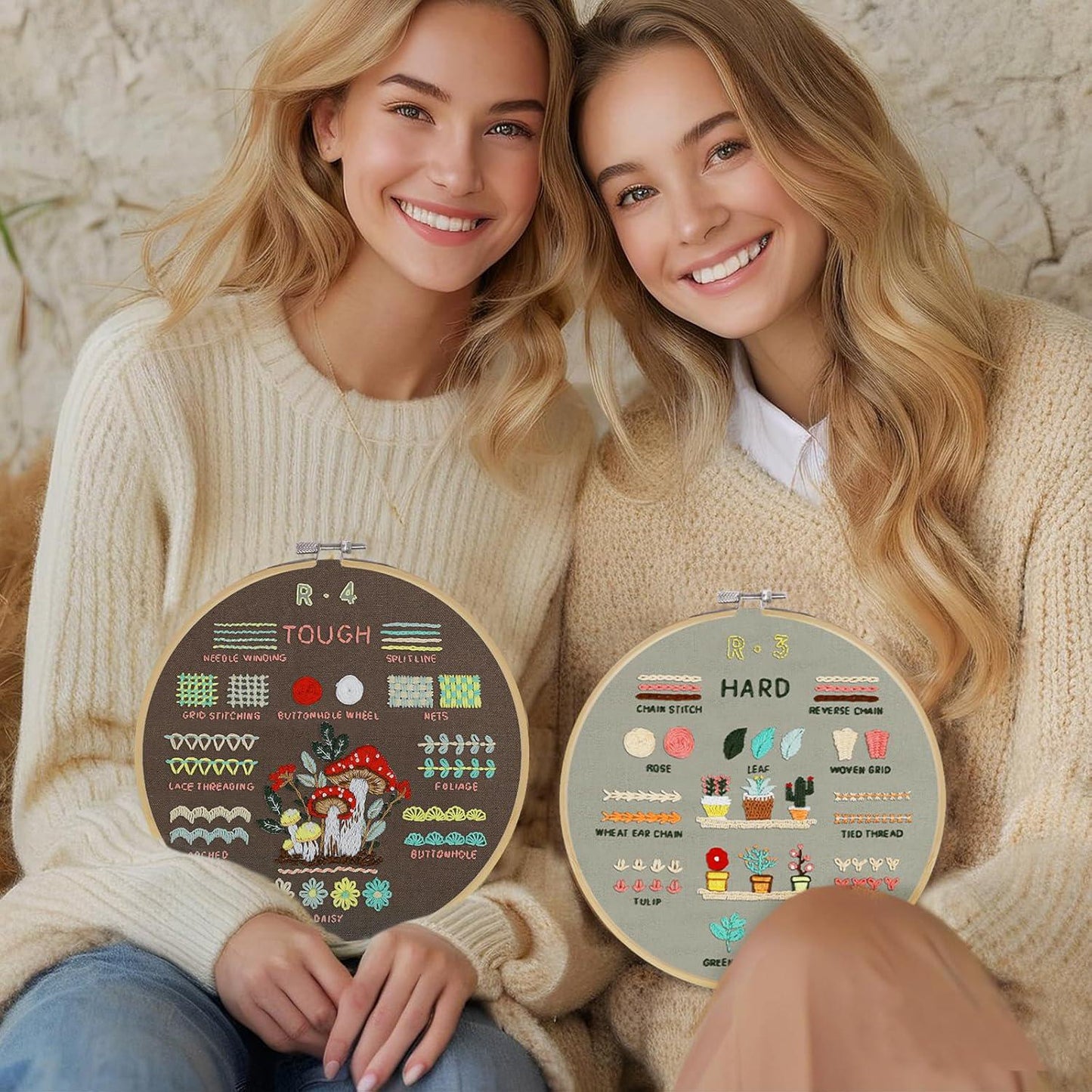 Beginner Embroidery Kit – Learn 38 Stitches with Video Tutorials (Complete Set)