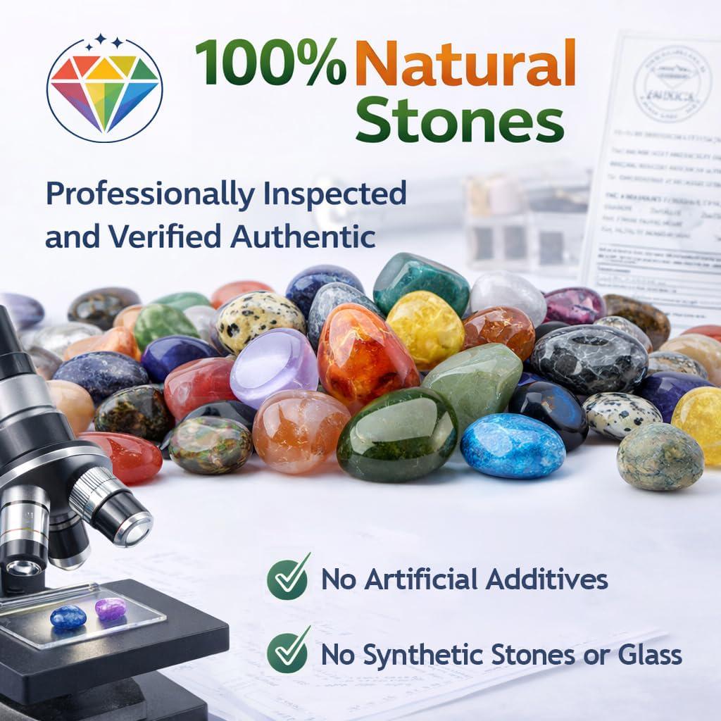 72 Piece Healing Crystal Stone Set, Polished Tumbled Gemstones for Reiki, Meditation and Craft