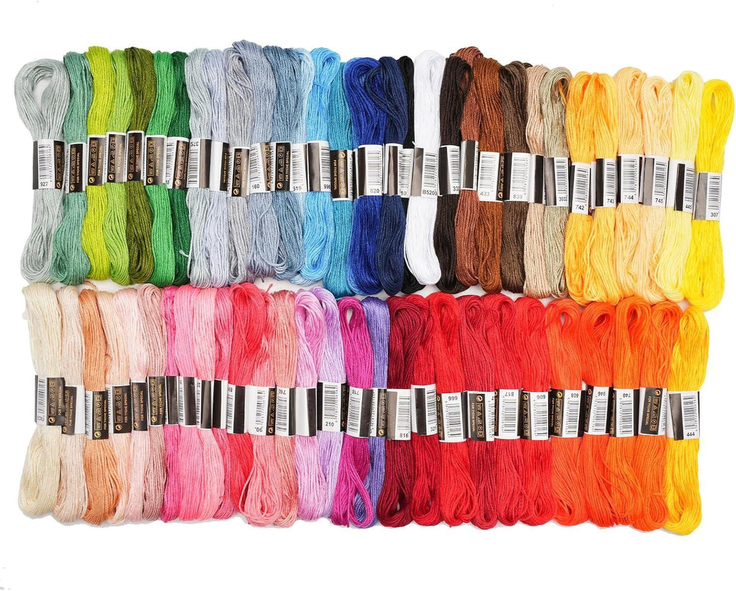 70 Skeins Rainbow Cotton Embroidery Floss – Friendship Bracelet, Cross Stitch Thread