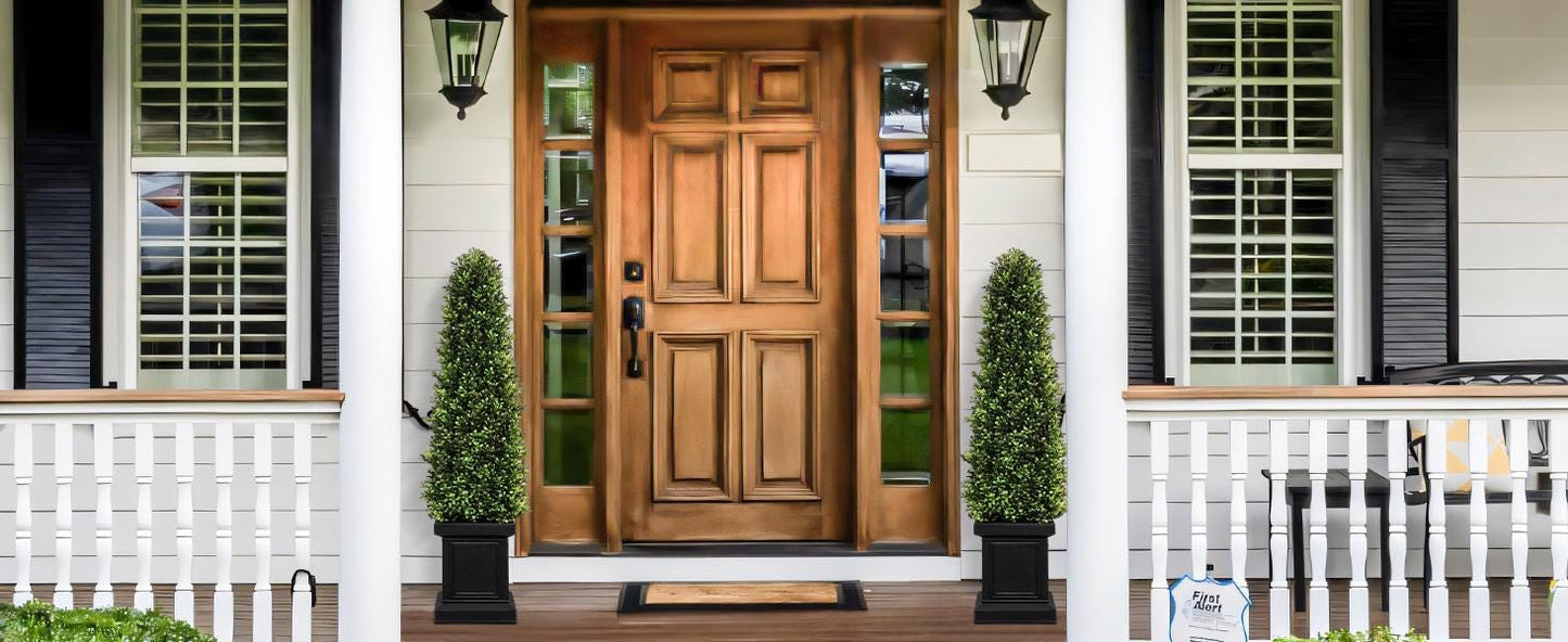 3.5FT Artificial Boxwood Topiary Trees Set of 2, UV Resistant Outdoor Plants
