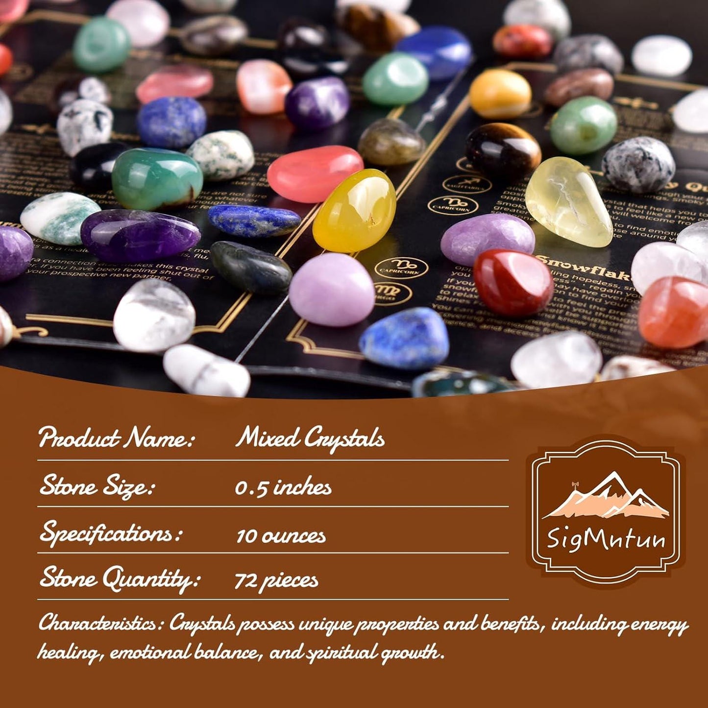 72 Piece Healing Crystal Stone Set, Polished Tumbled Gemstones for Reiki, Meditation and Craft